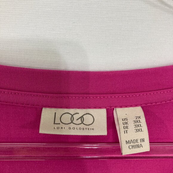 LOGO Lori Goldstein size 2X Pink Magenta Soft Stretch Flowy Tunic Feminine - Picture 2 of 9